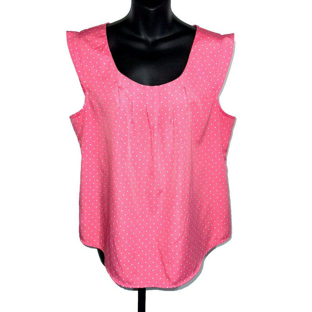 Candie's Y2K Brand Pink and White Polka Dot Blouse Size XL